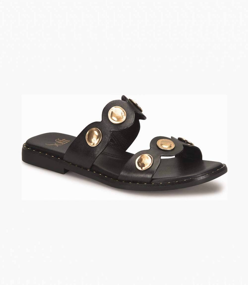 NEW SOFFT women's ezra studded slides in black